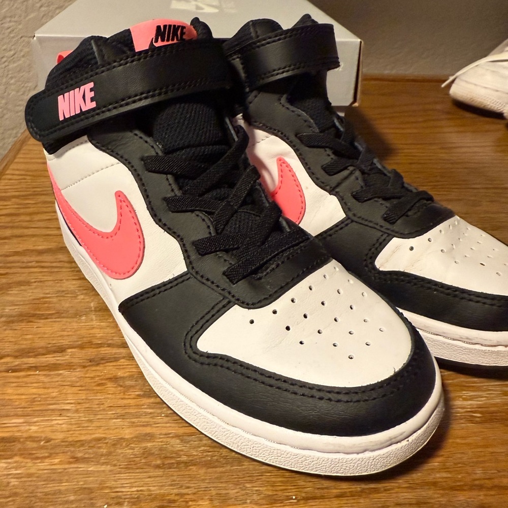 Nike Kids' Black, White, and Pink Sneakers